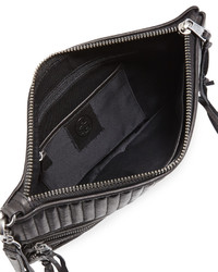 Ash Trix Quilted Leather Clutch Bag Black