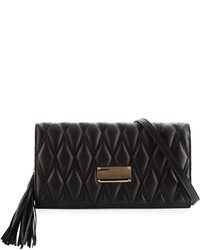 Valentino By Mario Valentino Lena D Quilted Leather Clutch Bag Black