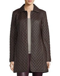Neiman Marcus Leather Collection Quilted Leather Trench Coat Plus Size