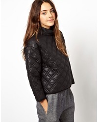 Asos Collection Quilted Sweatshirt With Padded High Neck
