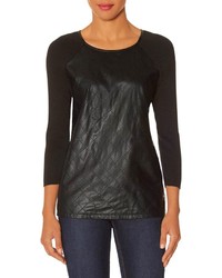 The Limited Faux Leather Front Sweater