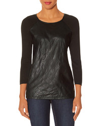 The Limited Faux Leather Front Sweater
