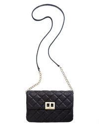 Black Quilted Leather Crossbody Bag