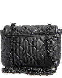 Steve Madden B Clarre Perforated Quilted Faux Leather Crossbody Bag Black