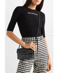 Balenciaga Bb Quilted Textured Patent Leather Shoulder Bag