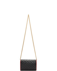 Gucci Black And Red Torchon Gg Marmont Shoulder Bag