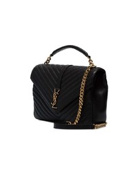 Saint Laurent Black Collge Leather Shoulder Bag