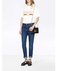 Gucci Black Gg Marmont Matelass Mini Bag