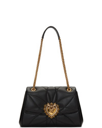 Dolce And Gabbana Black Large Quilted Devotion Bag