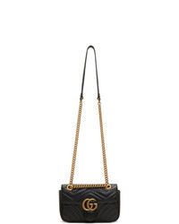 Gucci Black Mini Gg Marmont 20 Bag
