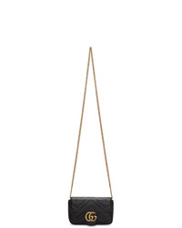 Gucci Black Super Mini Gg Marmont Bag