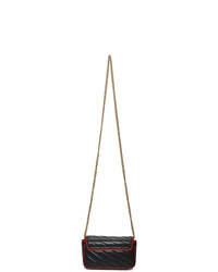 Gucci Black Super Mini Torchon Gg Marmont Shoulder Bag