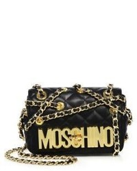 Moschino Crossover Chain Quilted Leather Crossbody Bag