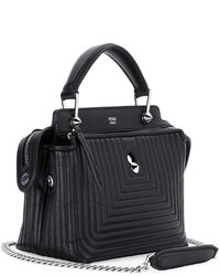 Fendi Dotcom Click Mini Quilted Crossbody Bag Black
