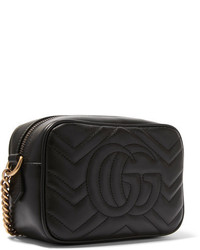 Gucci Gg Marmont Camera Mini Quilted Leather Shoulder Bag Black