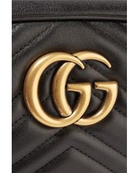 Gucci Gg Marmont Camera Small Quilted Leather Shoulder Bag Black