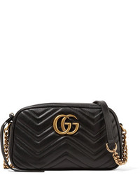 Gucci Gg Marmont Camera Small Quilted Leather Shoulder Bag Black