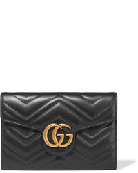 Gucci Gg Marmont Quilted Leather Shoulder Bag Black
