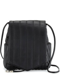 Cynthia Vincent Linear Quilted Crossbody Bag Black