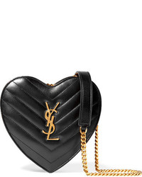 Saint Laurent Love Small Quilted Leather Shoulder Bag Black