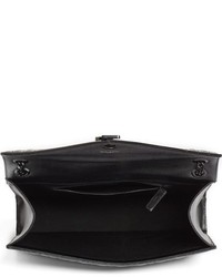 Saint Laurent Medium Monogram Chevron Quilted Leather Shoulder Bag Black