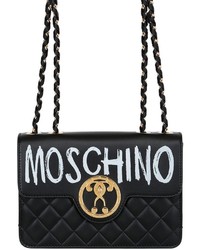 Moschino Logo Quilted Leather Shoulder Bag