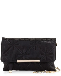 Neiman Marcus Quilted Chain Strap Crossbody Bag Black
