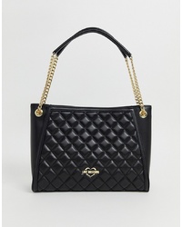 Love Moschino Quilted Large Shoulder Bag In Black