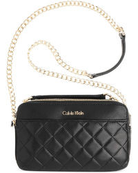 Calvin Klein Leather Convertible Crossbody Bag in Black