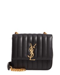 Saint Laurent Small Vicky Quilted Lambskin Leather Crossbody Bag