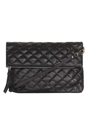 Topshop Quilted Leather Crossbody Bag Black, $80 | Nordstrom | Lookastic
