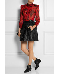Preen Line Iris Quilted Leather Mini Skirt