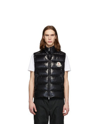 Black Quilted Leather Gilet