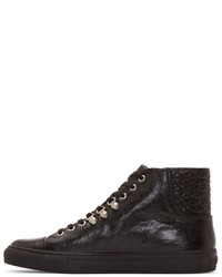 Versus Black Quilted Leather Anthony Vaccarello Edition Sneakers