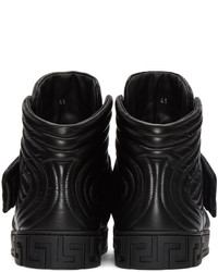 Versace Black Quilted Medusa High Top Sneakers