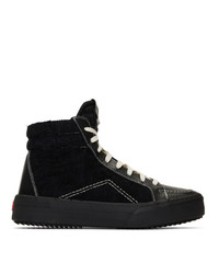 Rhude Black Suede Leather V1 Hi Sneakers