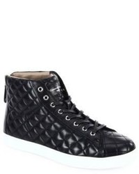 Gianvito Rossi Quilted High Top Leather Sneakers