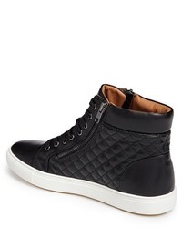 steve madden black quilted sneakers