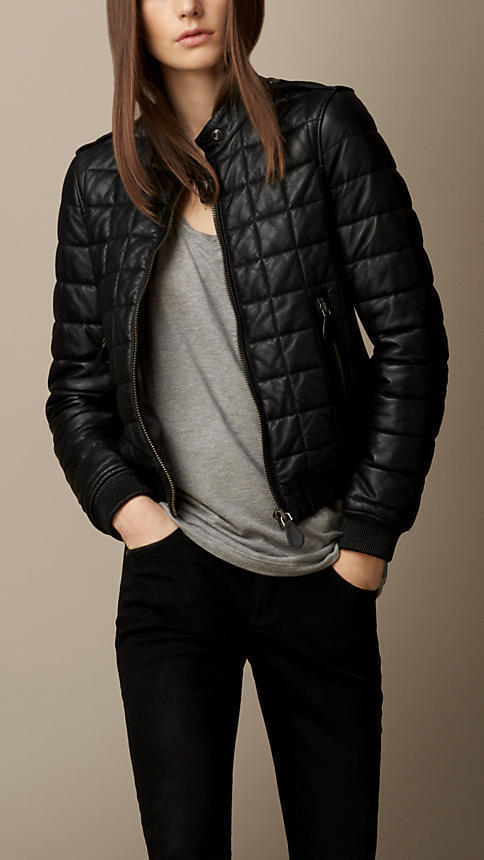 Burberry Quilted Leather Bomber Jacket, $1,695 | Burberry | Lookastic