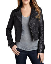 Neiman Marcus Cusp By Quilted Panel Convertible Leather Jacket