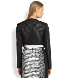 BCBGMAXAZRIA Hansen Cropped Quilted Faux Leather Jacket