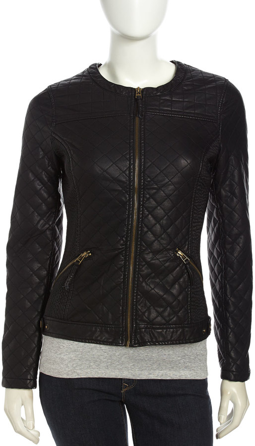 Love Token Quilted Faux Leather Zip Jacket Black | Where to buy & how ...