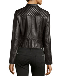 Andrew Marc New York Marc By Grace Quilted Leather Jacket Black