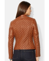 Lauren Ralph Lauren Micro Quilted Leather Moto Jacket