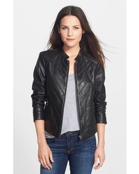 Halogen Quilted Leather Jacket