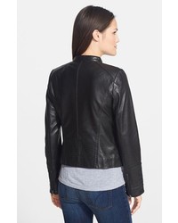 Halogen Quilted Leather Jacket