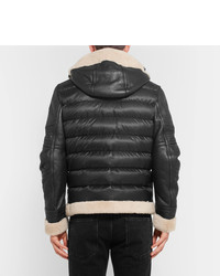Moncler Tancrede Shearling Lined Leather And Quilted Shell Jacket