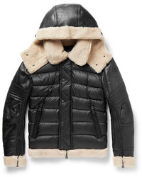 Moncler Tancrede Shearling Lined Leather And Quilted Shell Jacket