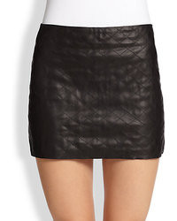 Alice + Olivia Brigitta Quilted Leather Mini Skirt
