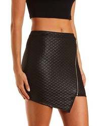 Charlotte Russe Quilted Asymmetrical Mini Skirt